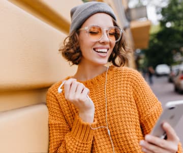 a girl in glasses